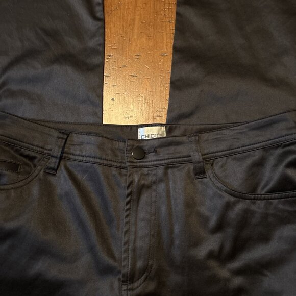 chicos size 1.5 pants Black Satin Look excellent condition - Picture 2 of 5